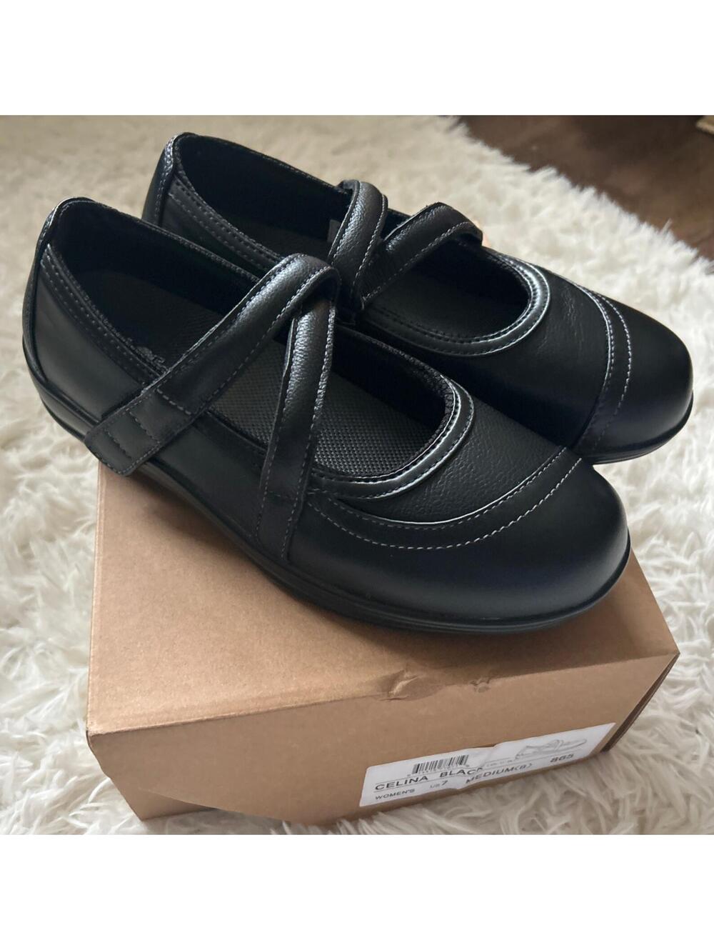 Orthofeet Black 865 CELINA Mary Jane Orthotic Ergonomic Shoes Size 7 B NIB! CUTE - Picture 3 of 10